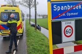 Automobiliste te water in Spanbroek