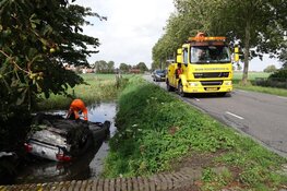 Auto te water in Spanbroek, bestuurder gewond